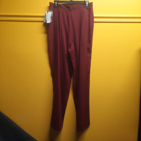 VTG NWT Jennifer Moore Classification Burgundy Pleat front slacks 14 - Picture 1 of 8